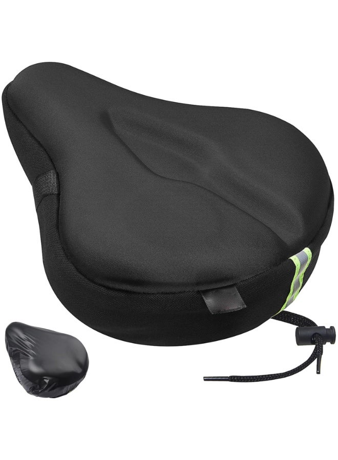 Bike Seat Cushion - Gel Padded Bike Seat Cover for Men Women Comfort, Extra Soft Exercise Bicycle Seat Compatible with Outdoor Indoor (Size : LARGE)
